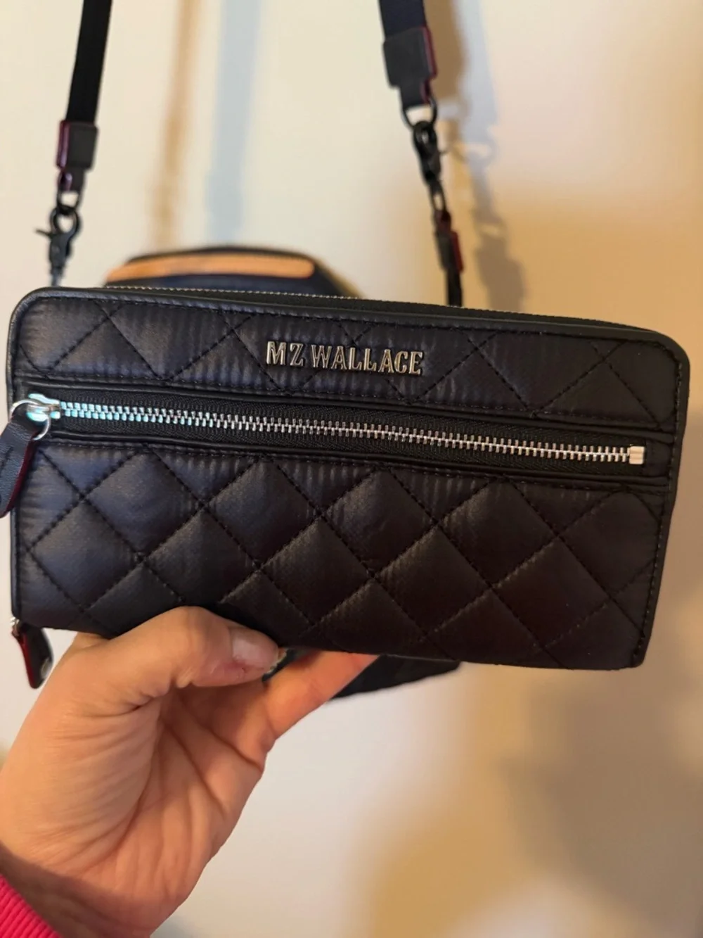 MZ Wallace Small Metro Tote Deluxe – Black Quilted Crossbody + Wallet – Like New - Picture 5 of 11